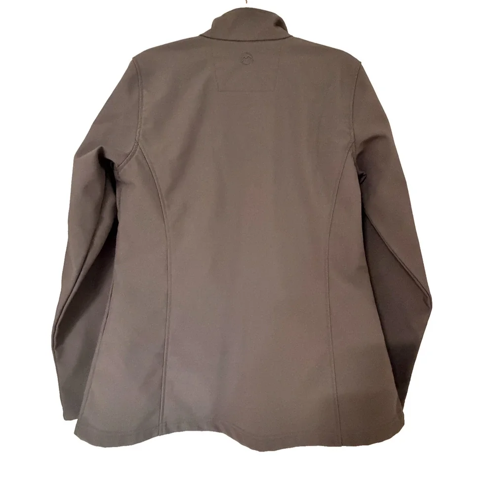 Magellan Outdoors Womens Softshell Jacket Full Zip Gray Charcoal Fleece Lined L